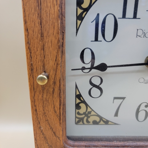 Ridgeway Desk Mantel Clock Real Oak Wood Quartz Movement USA Tested Works - Picture 5 of 16